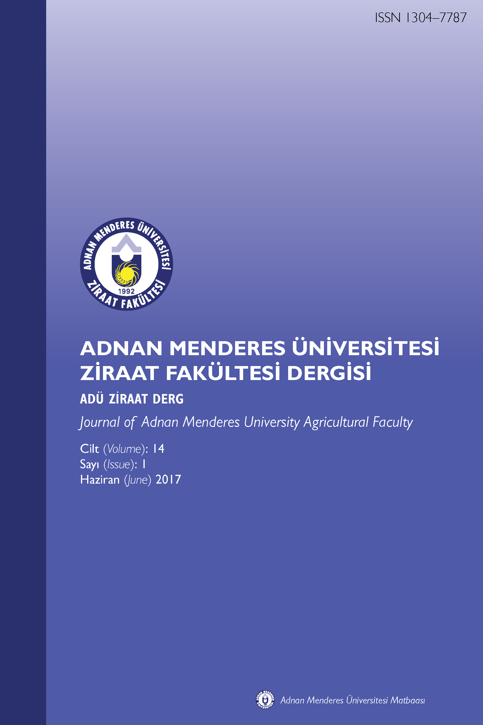 Adnan Menderes Üniversitesi Ziraat Fakültesi Dergisi